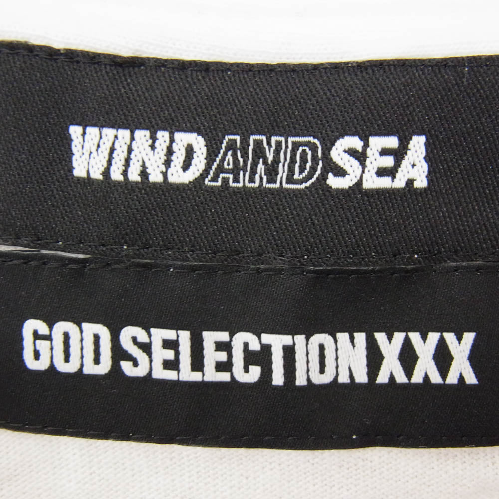 WIND AND SEA ウィンダンシー WDS-XXX-SP-08 ロゴ刺繍 丸首 クルーネック 長袖 Tシャツ ホワイト系 L【中古】