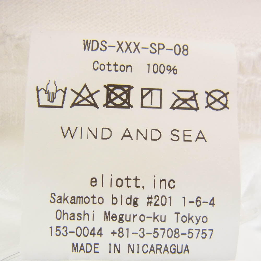WIND AND SEA ウィンダンシー WDS-XXX-SP-08 ロゴ刺繍 丸首 クルーネック 長袖 Tシャツ ホワイト系 L【中古】