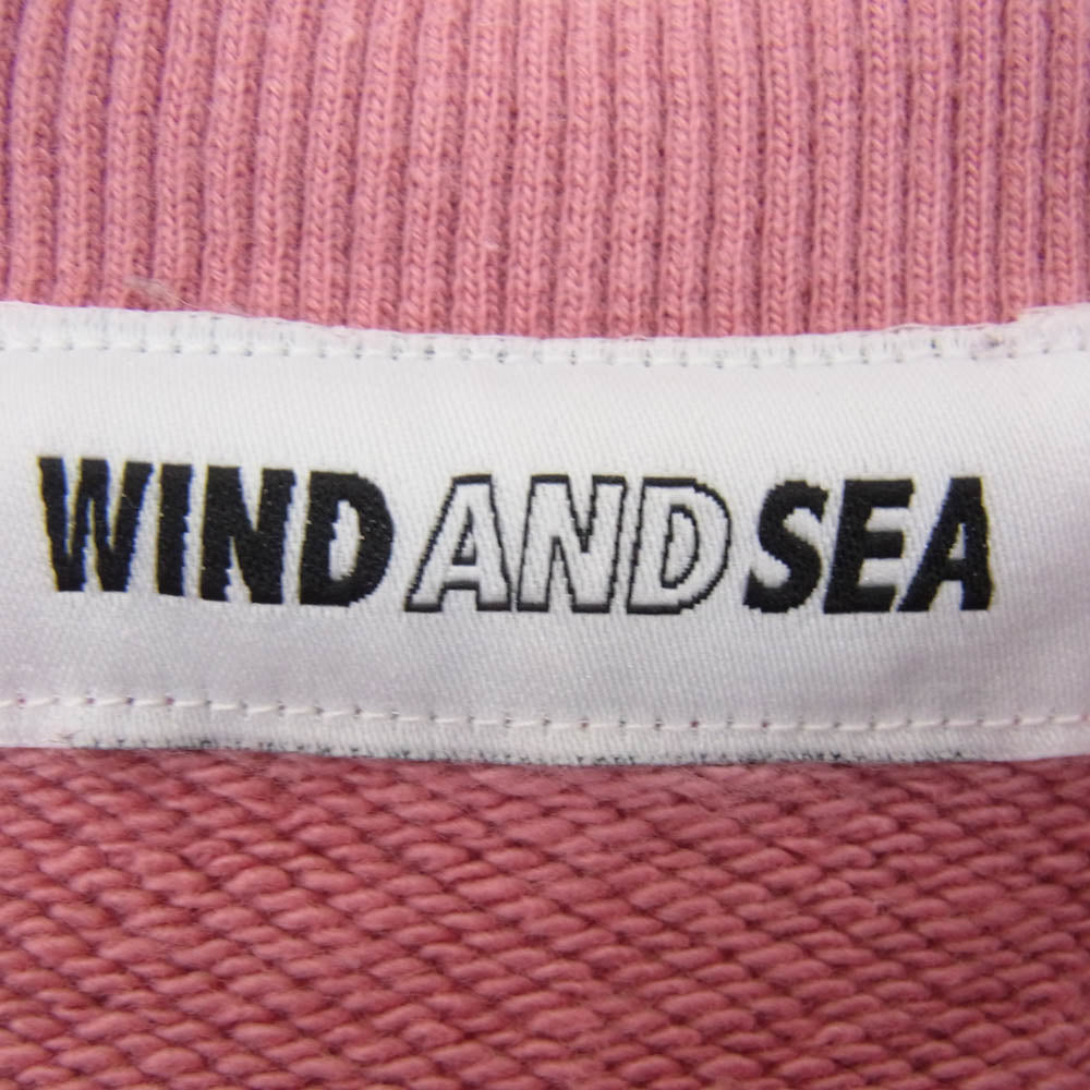 WIND AND SEA ウィンダンシー ロゴ コットン クルーネック スウェット ピンク系 M【中古】