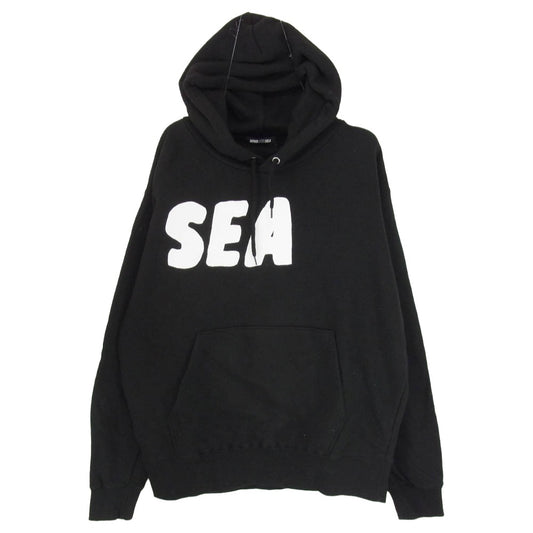 WIND AND SEA ウィンダンシー 21AW WDS-NJL-02 NAIJEL GRAPH ナイジェル グラフ コットン ロゴ パーカー ブラック系 M【中古】