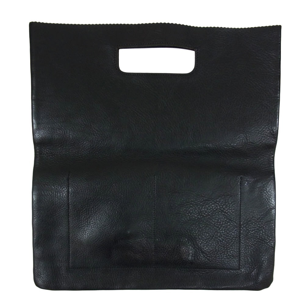 GANZO ガンゾ サケット2 クラッチバッグ レザー セカンドバッグ L ブラック系【中古】