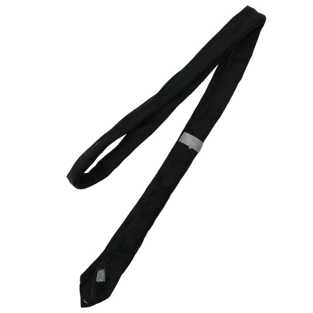 Dior ディオール Bee 青刺繍 総柄 シルク ネクタイ ブラック系【中古】