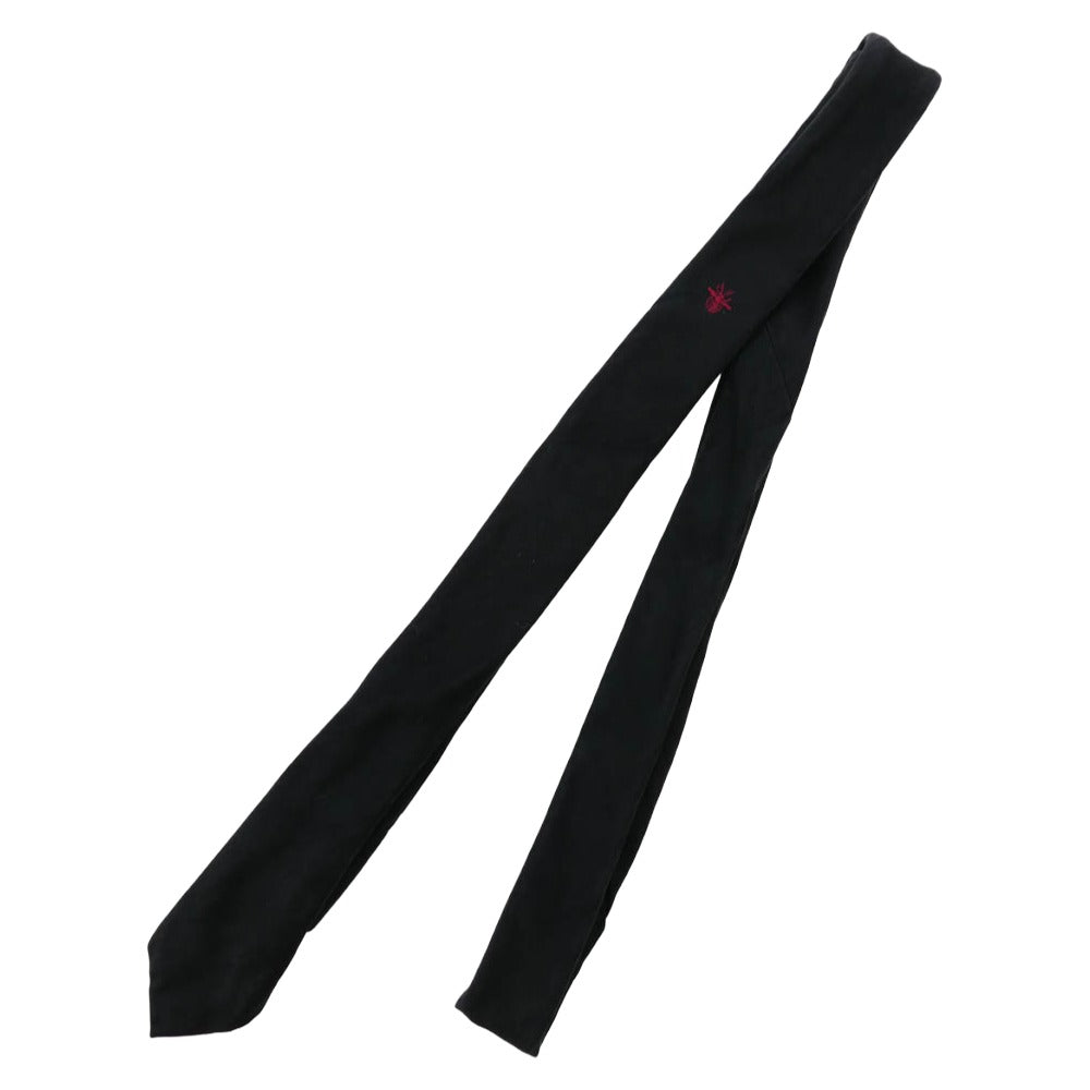 Dior ディオール Bee 赤刺繍 総柄 シルク ネクタイ ブラック系【中古】