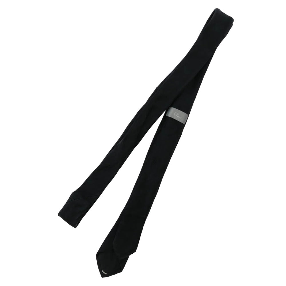 Dior ディオール Bee 赤刺繍 総柄 シルク ネクタイ ブラック系【中古