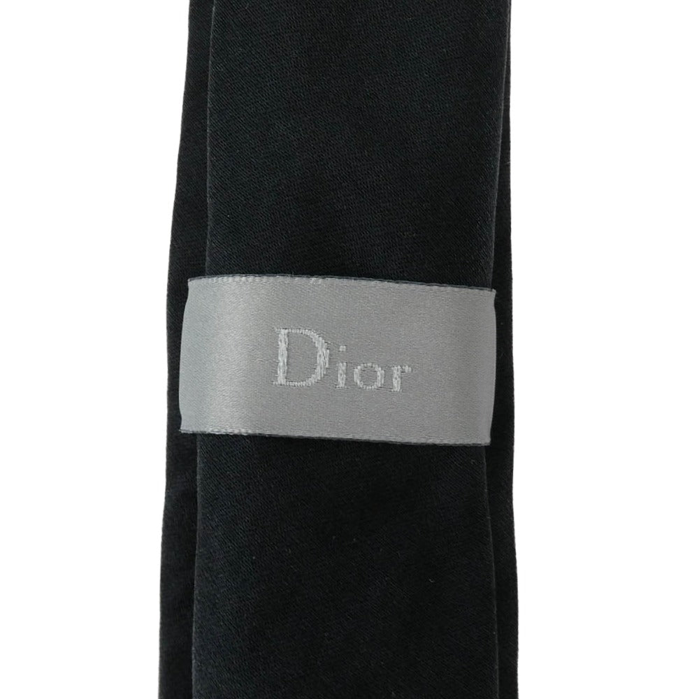 Dior ディオール Bee 赤刺繍 総柄 シルク ネクタイ ブラック系【中古