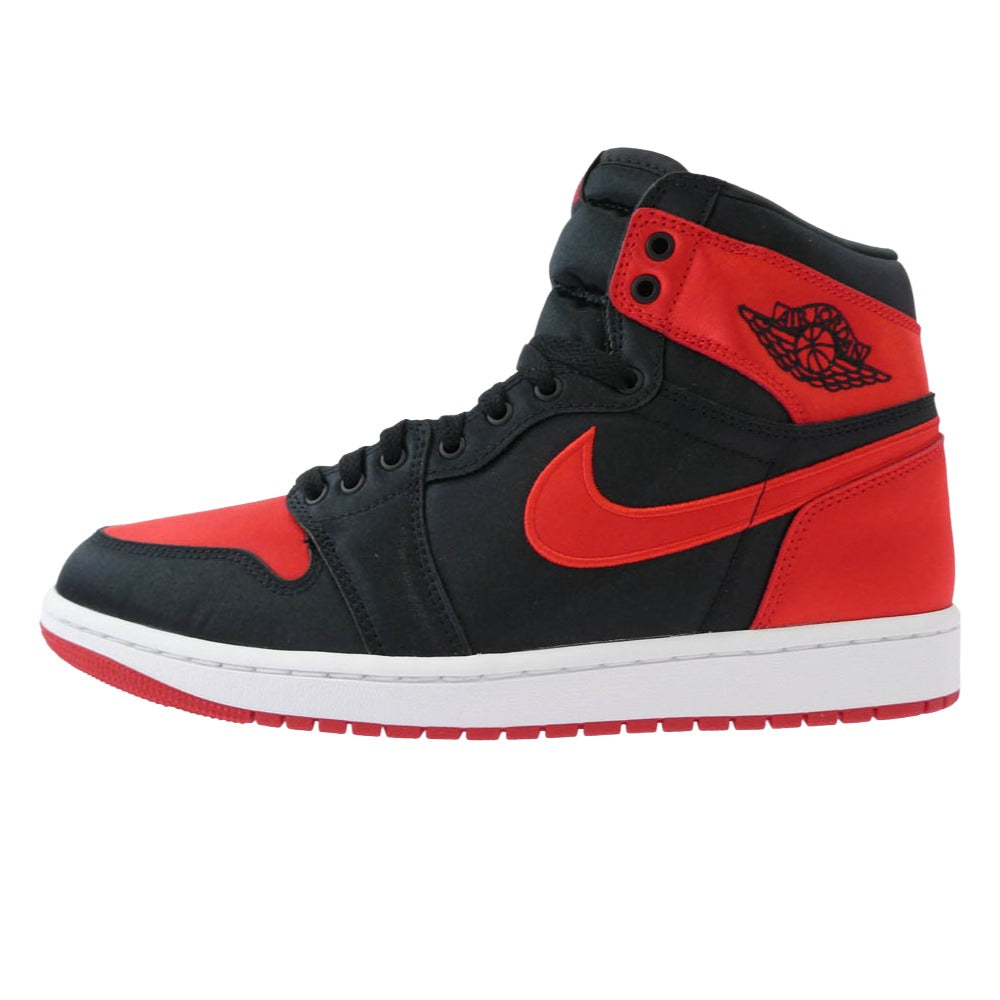 NIKE ナイキ FD4810-061 WMNS AIR JORDAN 1 HIGH OG SATIN BRED ウィメンズ エア ジョーダン ハイ サテン ブレッド スニーカー ブラック系 レッド系 27.5cm【極上美品】【中古】