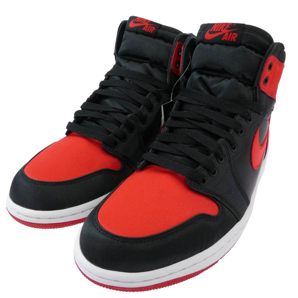 NIKE ナイキ FD4810-061 WMNS AIR JORDAN 1 HIGH OG SATIN BRED ウィメンズ エア ジョーダン ハイ サテン ブレッド スニーカー ブラック系 レッド系 27.5cm【極上美品】【中古】