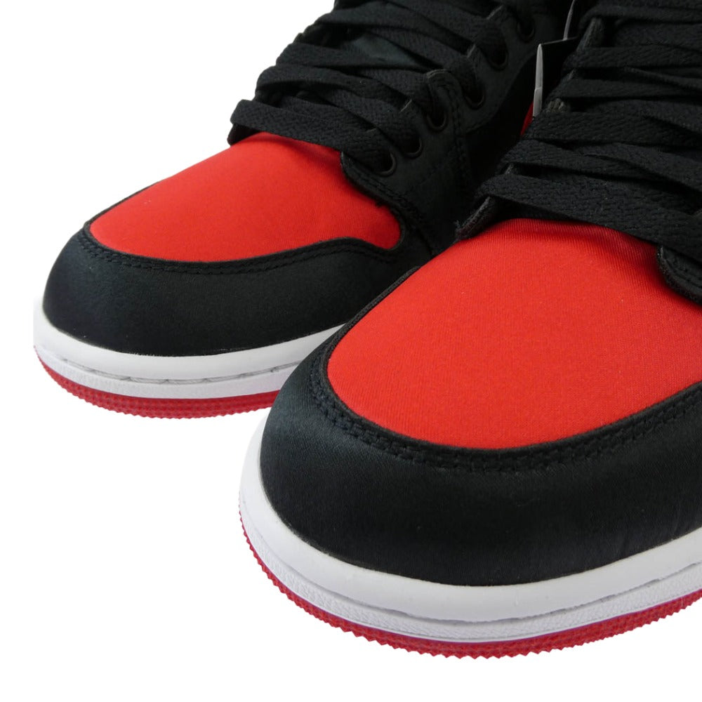 NIKE ナイキ FD4810-061 WMNS AIR JORDAN 1 HIGH OG SATIN BRED ウィメンズ エア ジョーダン ハイ サテン ブレッド スニーカー ブラック系 レッド系 27.5cm【極上美品】【中古】