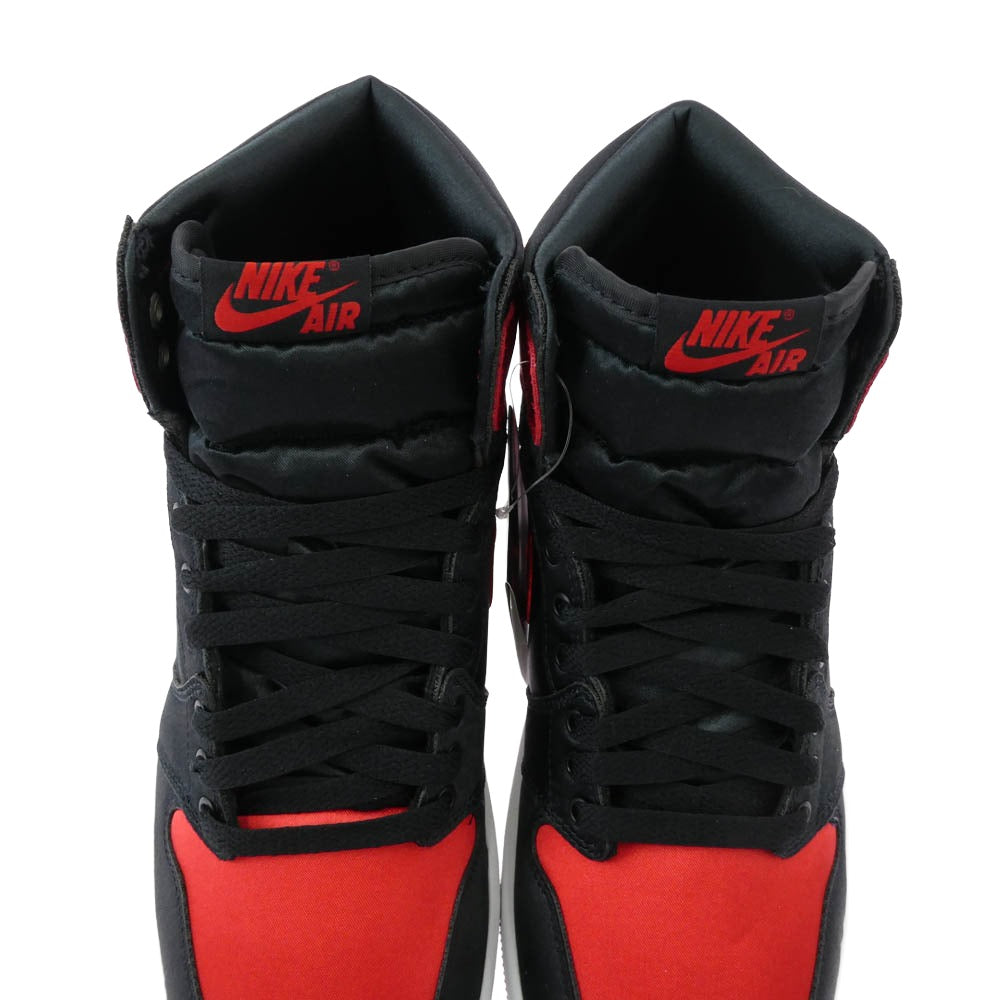 NIKE ナイキ FD4810-061 WMNS AIR JORDAN 1 HIGH OG SATIN BRED ウィメンズ エア ジョーダン ハイ サテン ブレッド スニーカー ブラック系 レッド系 27.5cm【極上美品】【中古】