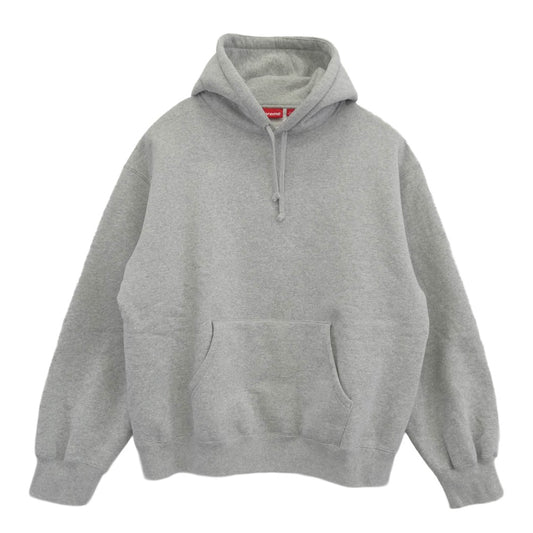 Supreme シュプリーム 25AW Satin Applique Hooded Sweatshirt サテン アップリケ フーデッド スウェットシャツ パーカー グレー系 L【美品】【中古】