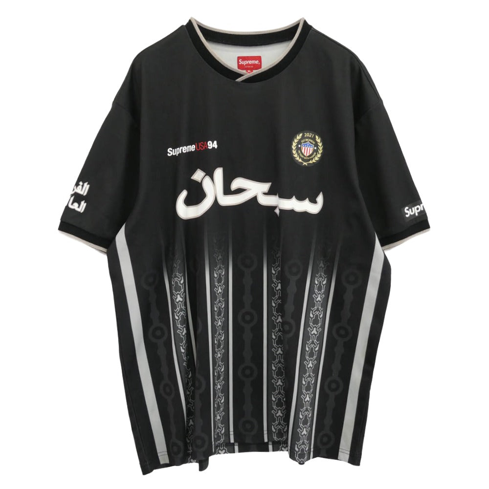 Supreme シュプリーム 21SS Arabic Logo Soccer Jersey アラビック ロゴ 半袖 サッカー ジャージ カットソー ブラック系 XL【中古】