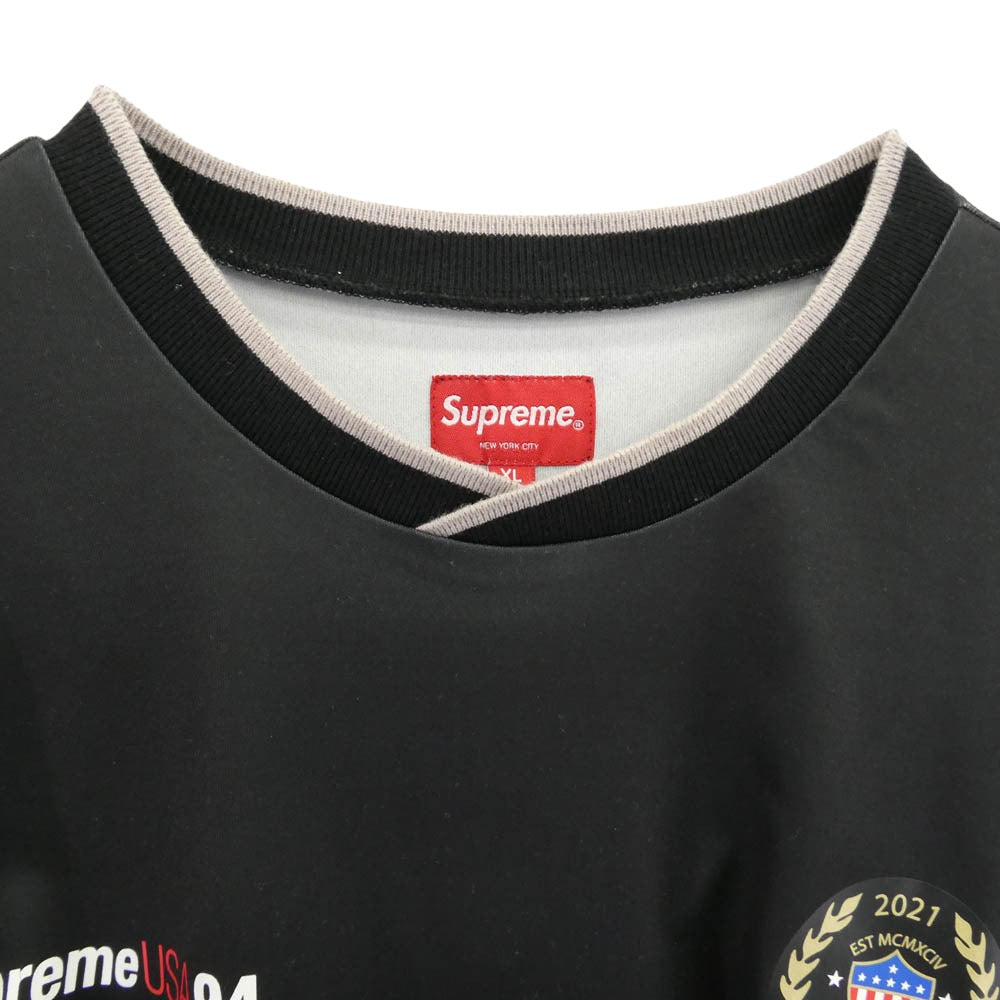 Supreme シュプリーム 21SS Arabic Logo Soccer Jersey アラビック ロゴ 半袖 サッカー ジャージ カットソー ブラック系 XL【中古】