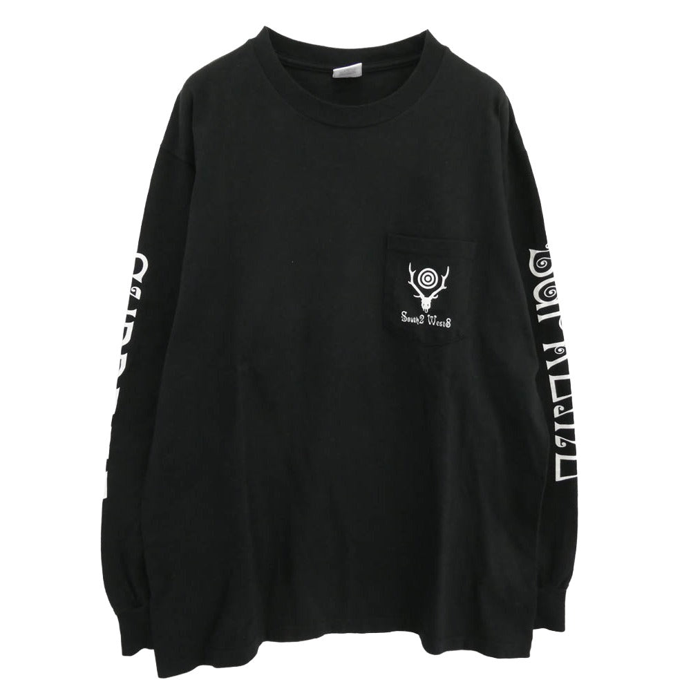 Supreme シュプリーム 21SS L/S Pocket Tee クルーネック ロングスリーブ ポケット 長袖 Tシャツ ロンT ブラック系 M【中古】