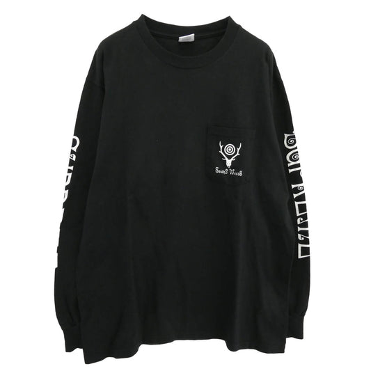 Supreme シュプリーム 21SS L/S Pocket Tee クルーネック ロングスリーブ ポケット 長袖 Tシャツ ロンT ブラック系 M【中古】