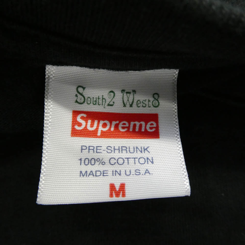 Supreme シュプリーム 21SS L/S Pocket Tee クルーネック ロングスリーブ ポケット 長袖 Tシャツ ロンT ブラック系 M【中古】
