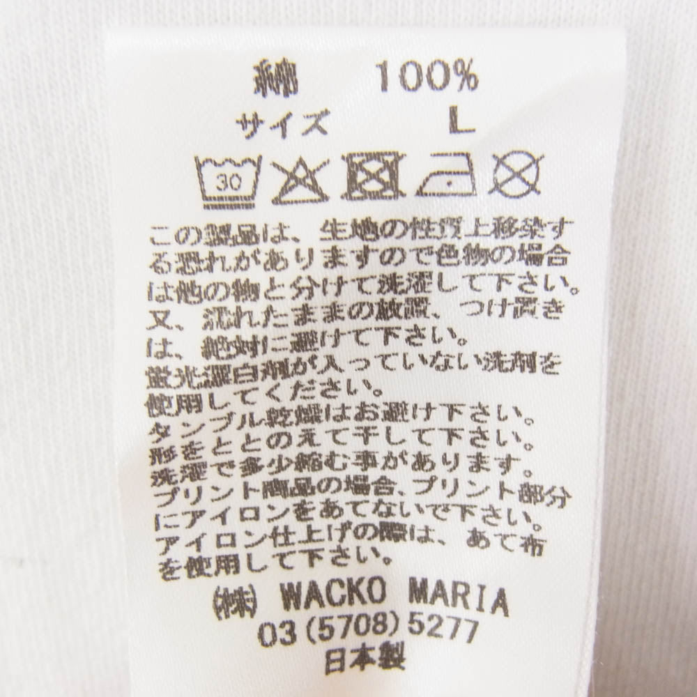 WACKO MARIA ワコマリア 25SS x Ellen Von Unwerth Washed Heavy Weight T-Shirt エレンフォンアンワース ウォッシュド ヘビー ウェイト フロントプリント 半袖 Tシャツ ホワイト系 L【中古】
