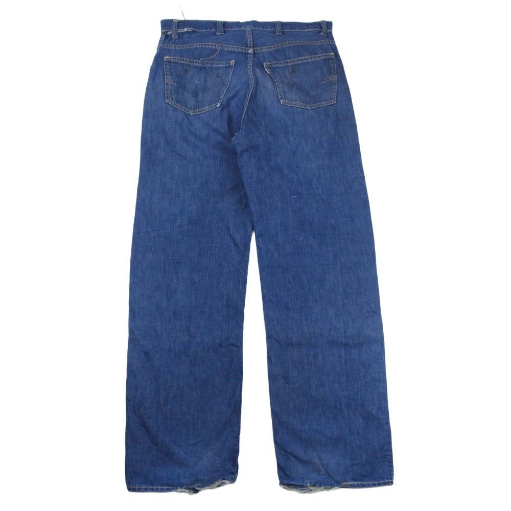 Levi's リーバイス Vintage ヴィンテージ 60s～70s 白タグ BIG E 不均等V Scovill社製 GRIPPER ZIP シャンブレー ストレート ジップパンツ ボタン裏刻印15 インディゴブルー系【中古】