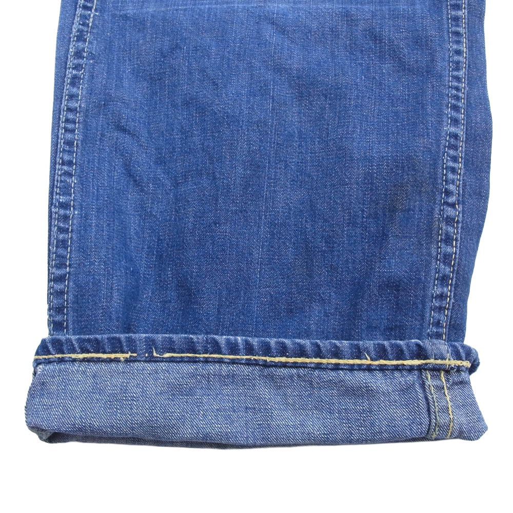 Levi's リーバイス Vintage ヴィンテージ 60s～70s 白タグ BIG E 不均等V Scovill社製 GRIPPER ZIP シャンブレー ストレート ジップパンツ ボタン裏刻印15 インディゴブルー系【中古】