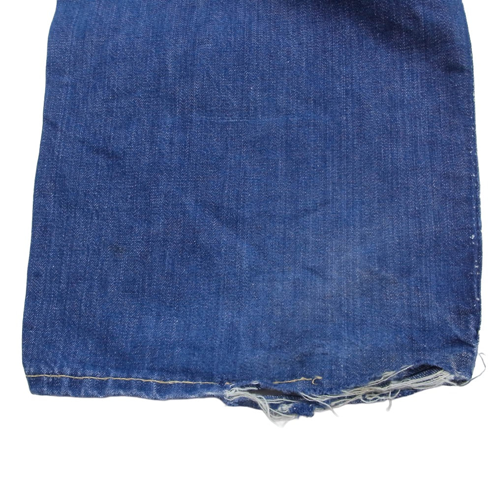 Levi's リーバイス Vintage ヴィンテージ 60s～70s 白タグ BIG E 不均等V Scovill社製 GRIPPER ZIP シャンブレー ストレート ジップパンツ ボタン裏刻印15 インディゴブルー系【中古】