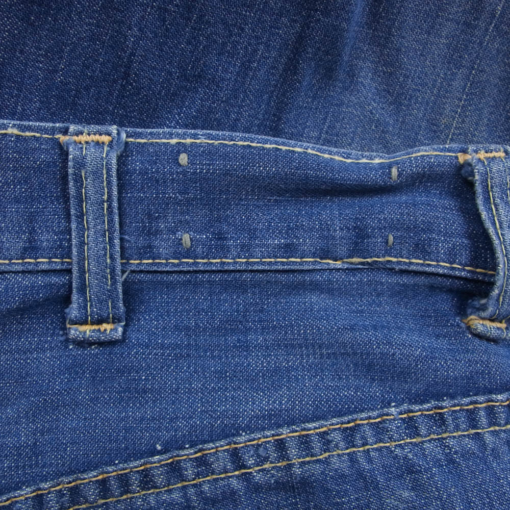 Levi's リーバイス Vintage ヴィンテージ 60s～70s 白タグ BIG E 不均等V Scovill社製 GRIPPER ZIP シャンブレー ストレート ジップパンツ ボタン裏刻印15 インディゴブルー系【中古】
