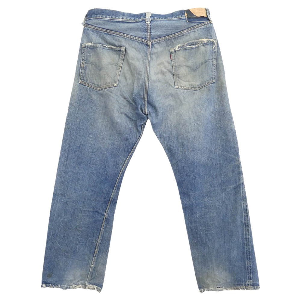 Levi's リーバイス Vintage ヴィンテージ 60s 501 ボタンフライ セルビッジ ストレート デニムパンツ 両面BIG E タグ 不均等Ⅴ 足長Rボタン フロントVステッチ ボタン裏刻印4 インディゴブルー系 サイズ表記なし【中古】