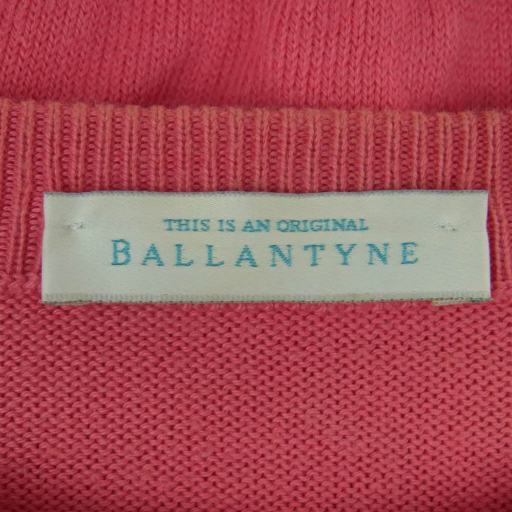 BALLANTYNE バランタイン コットン アーガイル柄 薄手 ニット セーター ピンク系 M【中古】