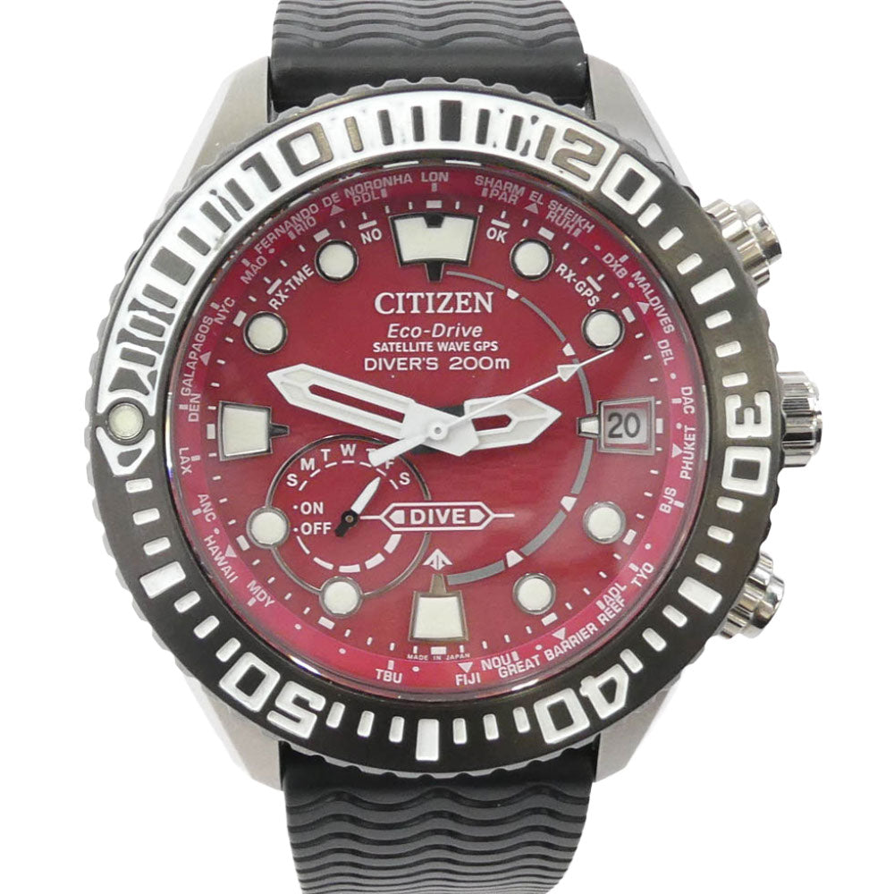 CITIZEN シチズン CC5005-68Z ダイバーズウォッチ プロマスター 時計 シルバー系 レッド系【中古】