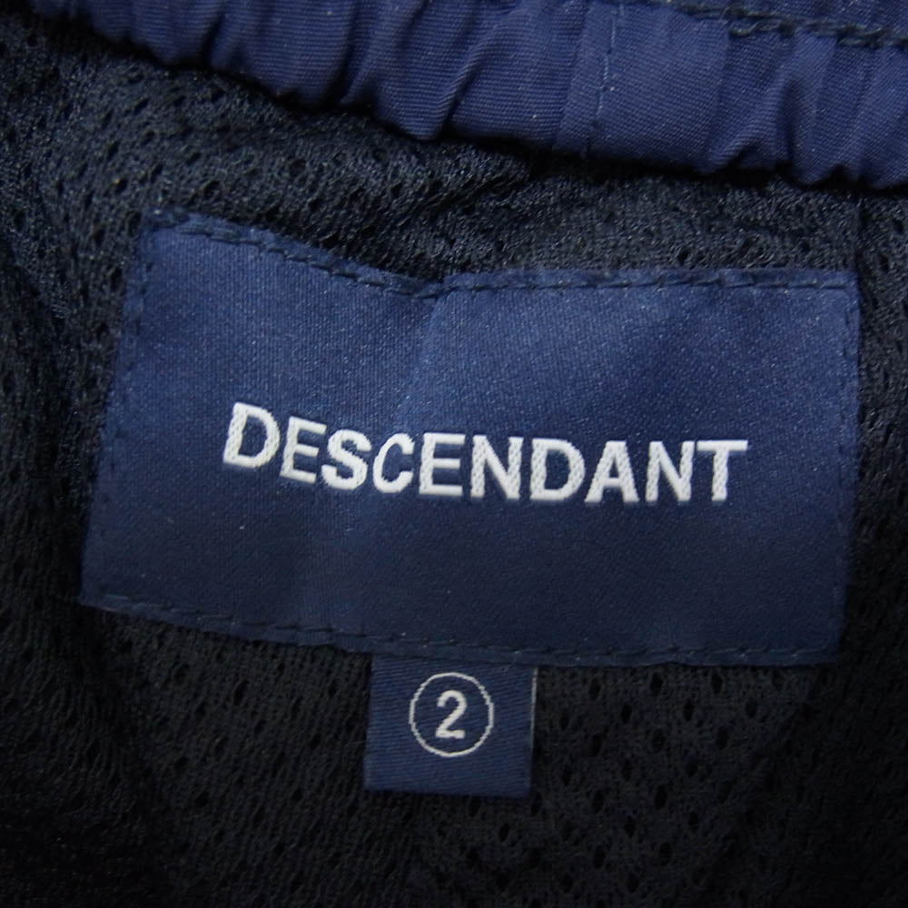 DESCENDANT ディセンダント WHARF NYLON TROUSERS ロゴプリント ワーフ ナイロン トラウザーズ メッシュ ナイロンパンツ ジョガーパンツ ネイビー系 2【中古】