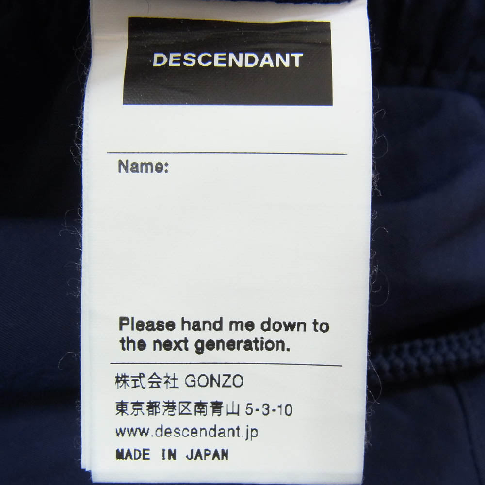 DESCENDANT ディセンダント WHARF NYLON TROUSERS ロゴプリント ワーフ ナイロン トラウザーズ メッシュ ナイロンパンツ ジョガーパンツ ネイビー系 2【中古】
