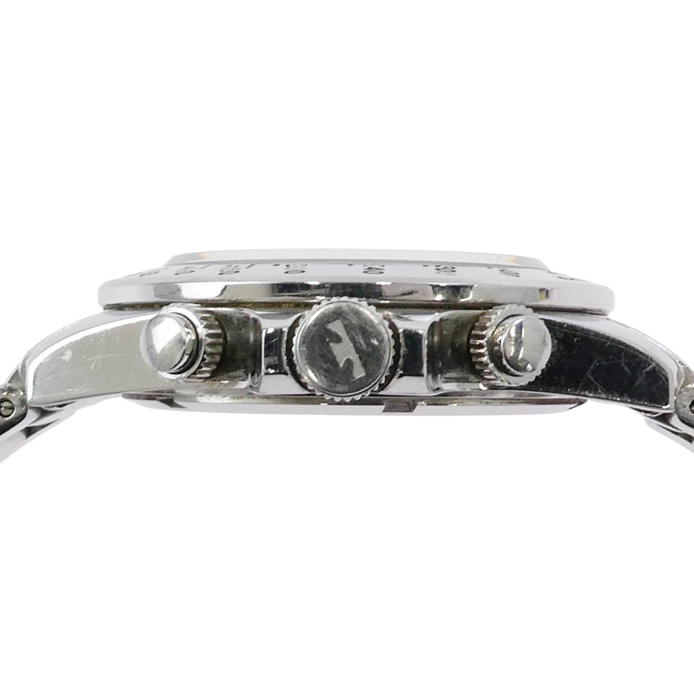 TECHNOS テクノス TGM615 クロノグラフ 黒文字盤 ステンレス製 クォーツ 腕時計 シルバー系【中古】
