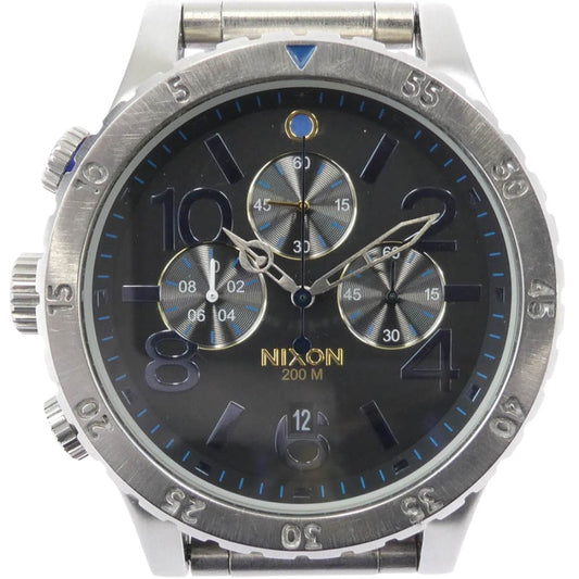 NIXON ニクソン THE 48-20 CHRONO クロノグラフ ステンレス製 クォーツ 腕時計 シルバー系【中古】