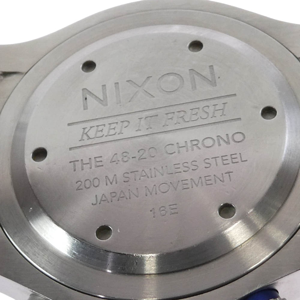 NIXON ニクソン THE 48-20 CHRONO クロノグラフ ステンレス製 クォーツ 腕時計 シルバー系【中古】