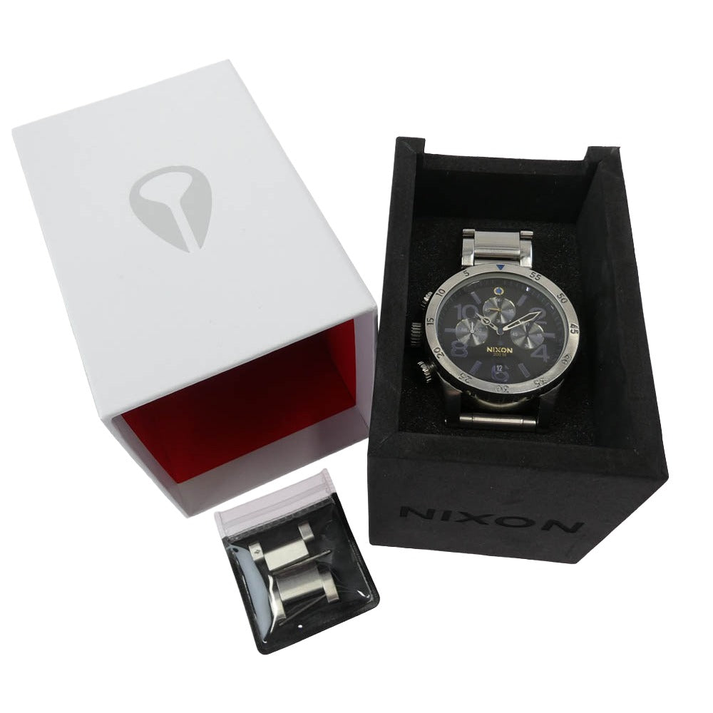 NIXON ニクソン THE 48-20 CHRONO クロノグラフ ステンレス製 クォーツ 腕時計 シルバー系【中古】