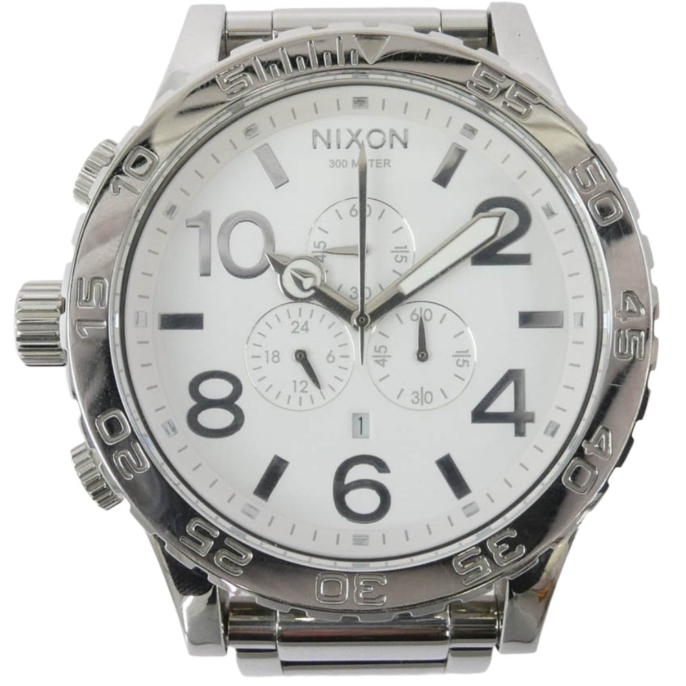 NIXON ニクソン A083-488 THE 51-30 CHRONO クロノグラフ ステンレス製 ハイポリッシュ クォーツ ウォッチ 腕時計 シルバー系 ホワイト系【中古】