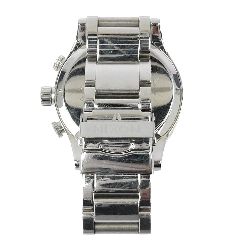 NIXON ニクソン A083-488 THE 51-30 CHRONO クロノグラフ ステンレス製 ハイポリッシュ クォーツ ウォッチ 腕時計 シルバー系 ホワイト系【中古】