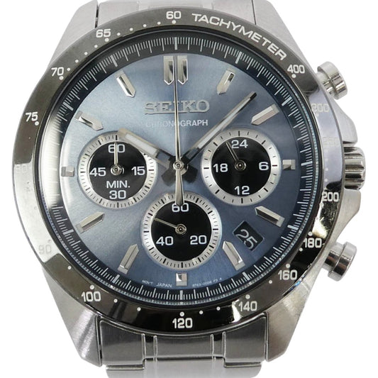 SEIKO セイコー 8T63-00D0 スピリット クロノグラフ ステンレス製 クォーツ ウォッチ 腕時計 シルバー系 ライトブルー系【中古】