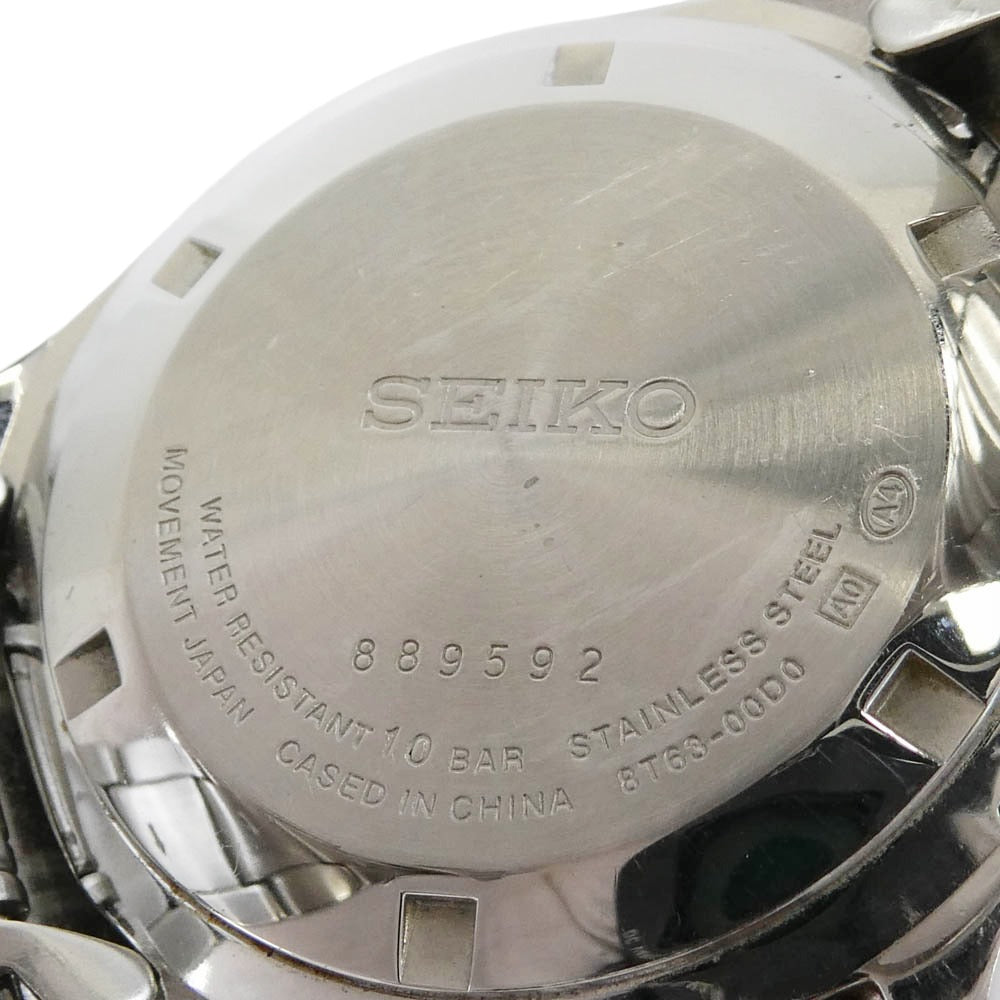 SEIKO セイコー 8T63-00D0 スピリット クロノグラフ ステンレス製 クォーツ ウォッチ 腕時計 シルバー系 ライトブルー系【中古】