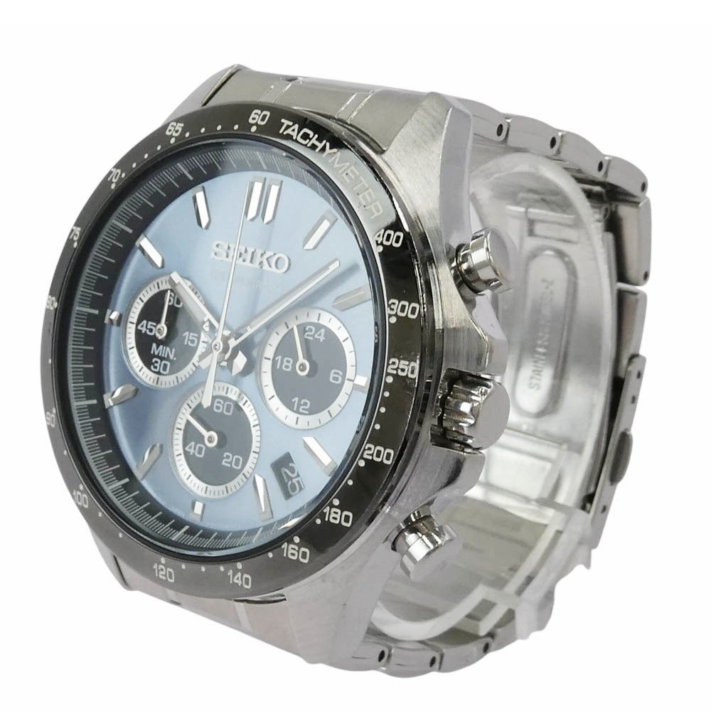 SEIKO セイコー 8T63-00D0 スピリット クロノグラフ ステンレス製 クォーツ ウォッチ 腕時計 シルバー系 ライトブルー系【中古】