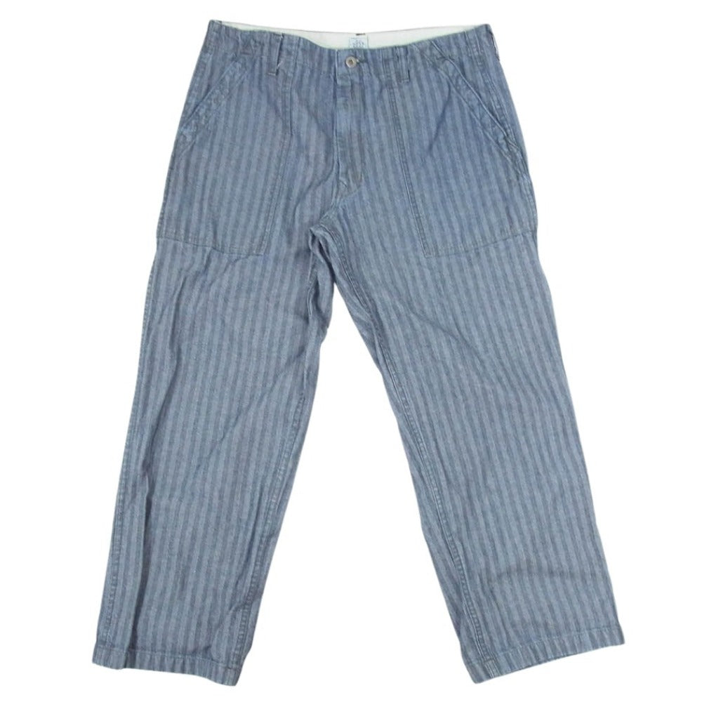 POST OVERALLS ポストオーバーオールズ ヘリンボーン ベイカー パンツ ブルー系 サイズ表記無【中古】