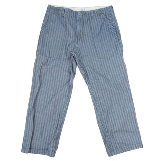 POST OVERALLS ポストオーバーオールズ ヘリンボーン ベイカー パンツ ブルー系 サイズ表記無【中古】