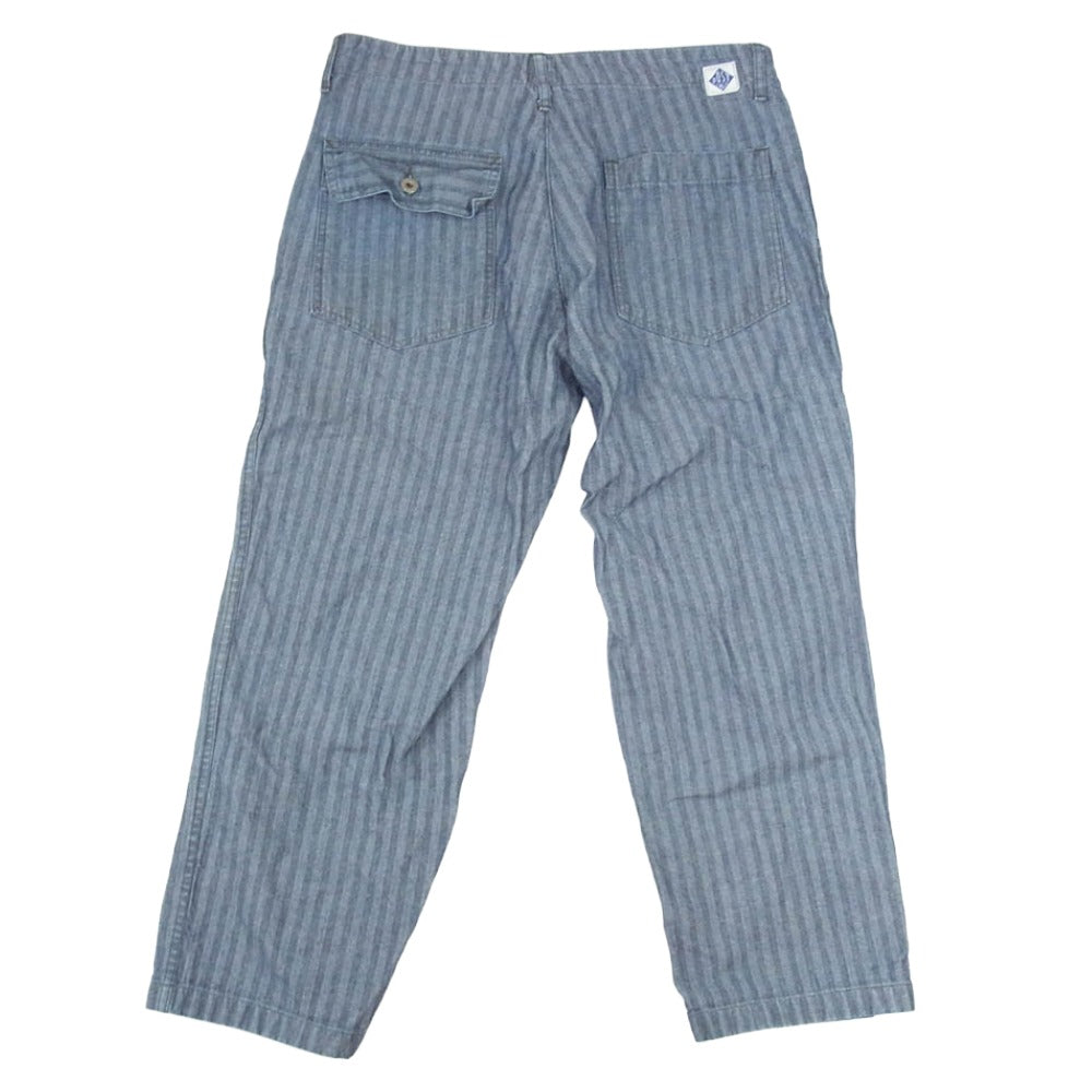 POST OVERALLS ポストオーバーオールズ ヘリンボーン ベイカー パンツ ブルー系 サイズ表記無【中古】