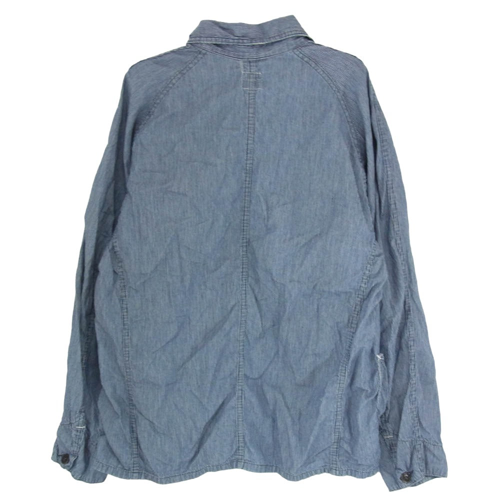 POST OVERALLS ポストオーバーオールズ ヒッコリー カバーオール ジャケット ブルー系 サイズ表記無【中古】