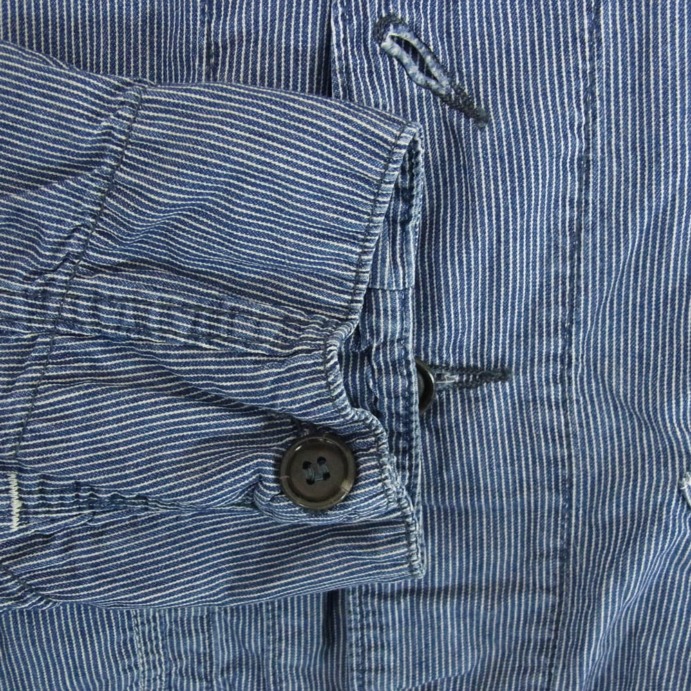 POST OVERALLS ポストオーバーオールズ ヒッコリー カバーオール ジャケット ブルー系 サイズ表記無【中古】