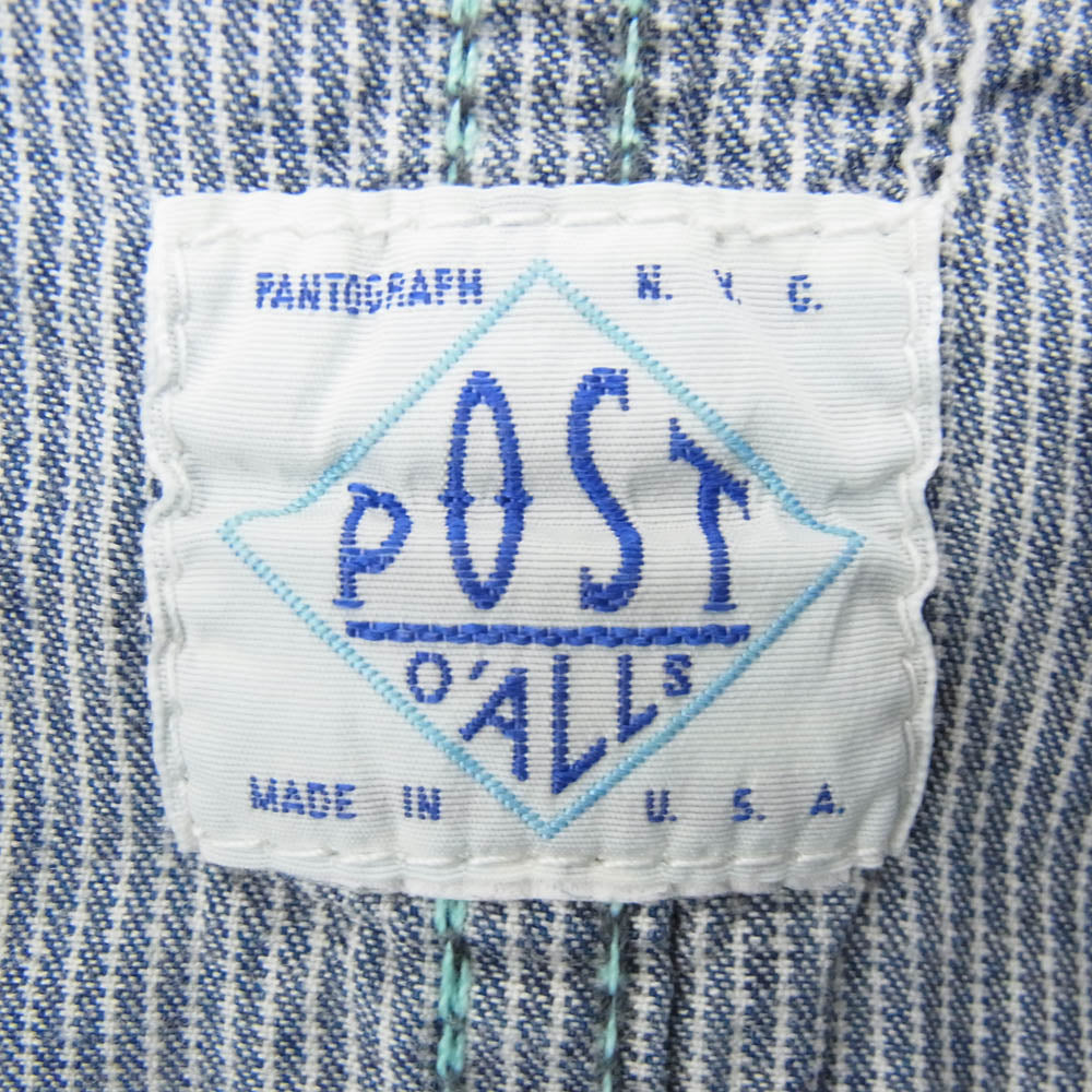 POST OVERALLS ポストオーバーオールズ ヒッコリー カバーオール ジャケット ブルー系 サイズ表記無【中古】