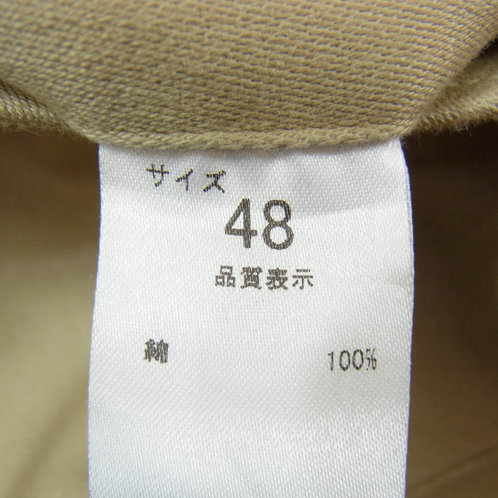 ニート コットン 2タック チノ 裾ダブル トラウザー パンツ ベージュ系 48【中古】