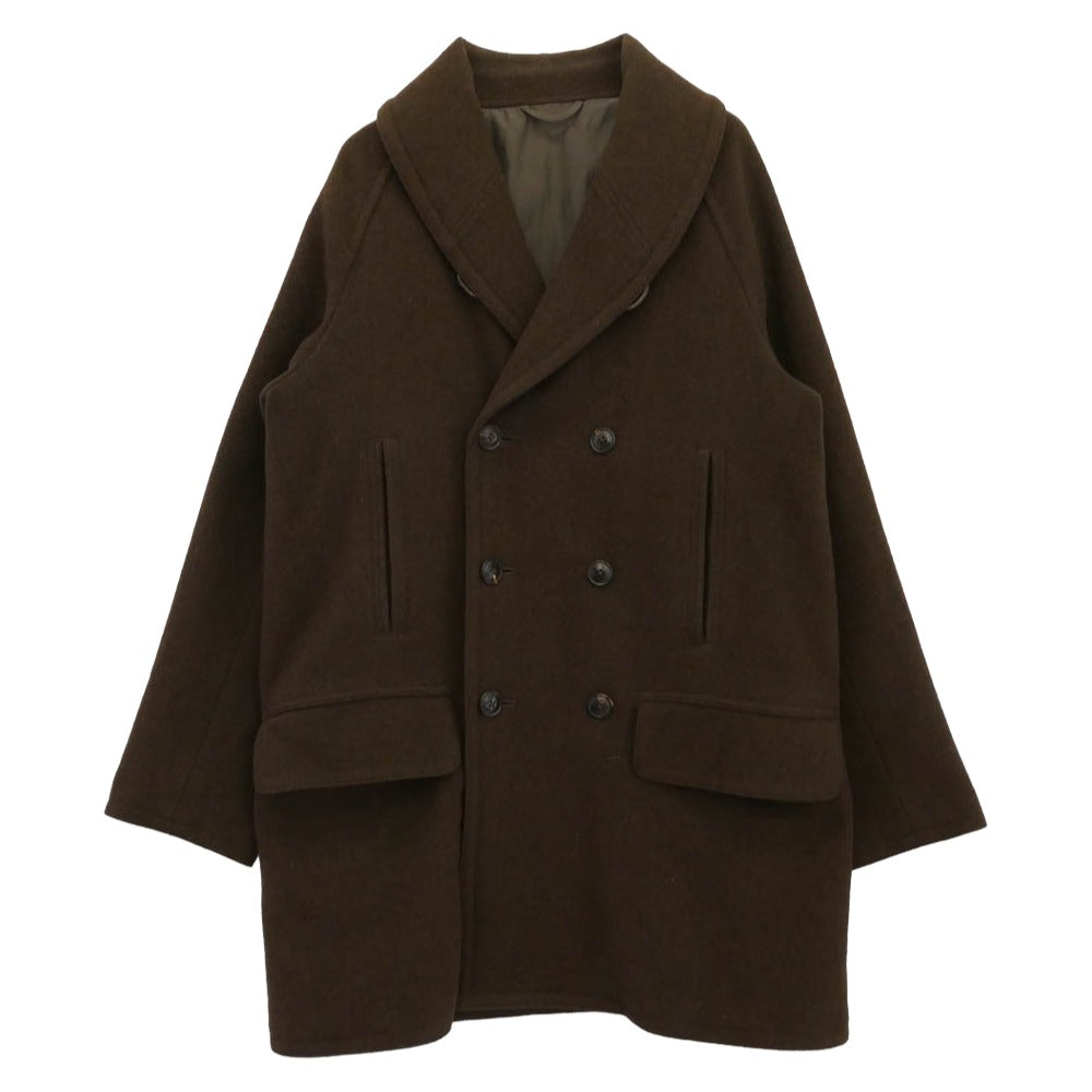 COMOLI コモリ J03-04011 ヤクメルトン ショールカラー コート ブラウン系 2【中古】