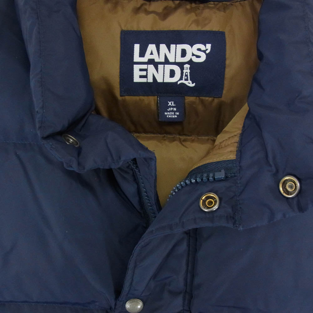 ランズエンド 512729 LANDSEND ランズエンド 撥水 ダウンベスト ネイビー系 XL【中古】