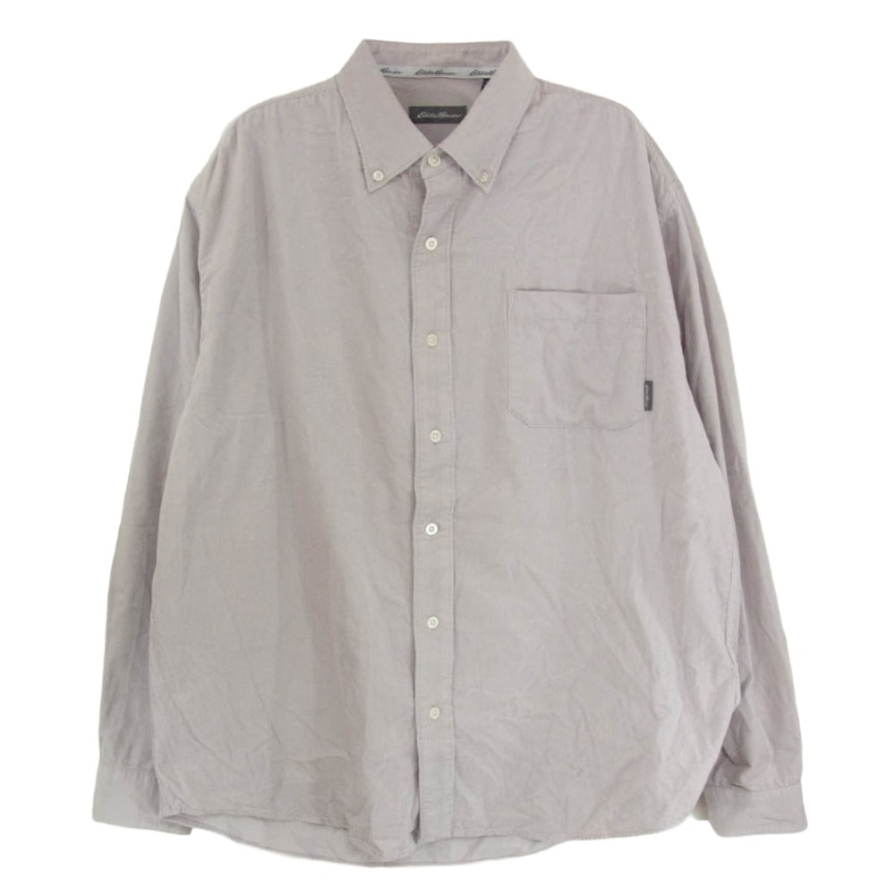 Eddie Bauer エディー・バウアー E992465 コーデュロイ 長袖 BDシャツ ボタンダウン シャツ グレー系 XL【中古】