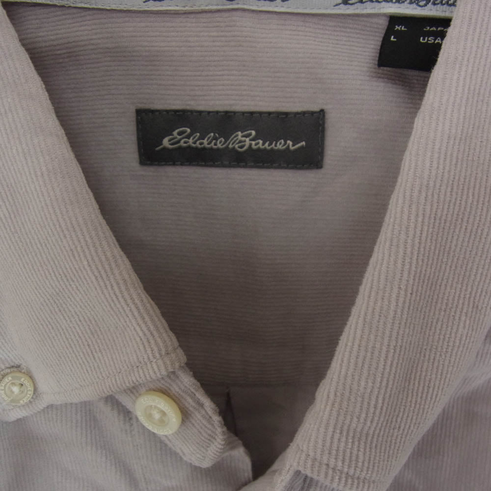 Eddie Bauer エディー・バウアー E992465 コーデュロイ 長袖 BDシャツ ボタンダウン シャツ グレー系 XL【中古】