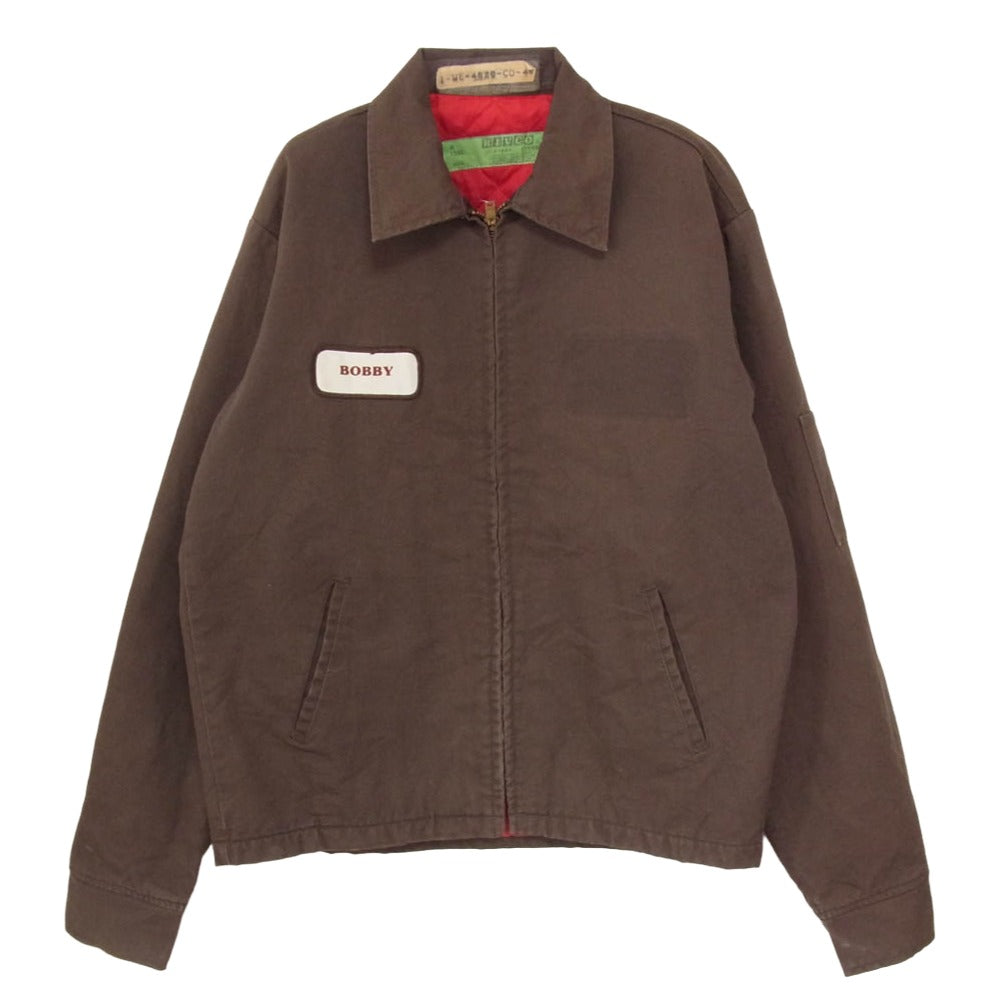 リブコ 80s 90s USA製 キルト裏地 ワッペン付き vintage ヴィンテージ ワークジャケット ブルゾン ブラウン系 M【中古】